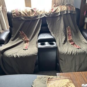 Olive Green Decorative Curtains lot of 3